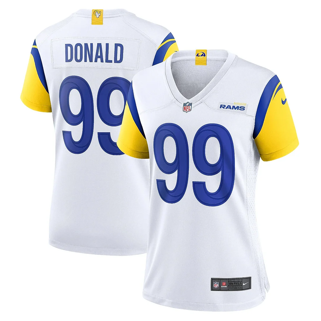 Zennovawear Women's Los Angeles Rams Aaron Donald White Player Jersey