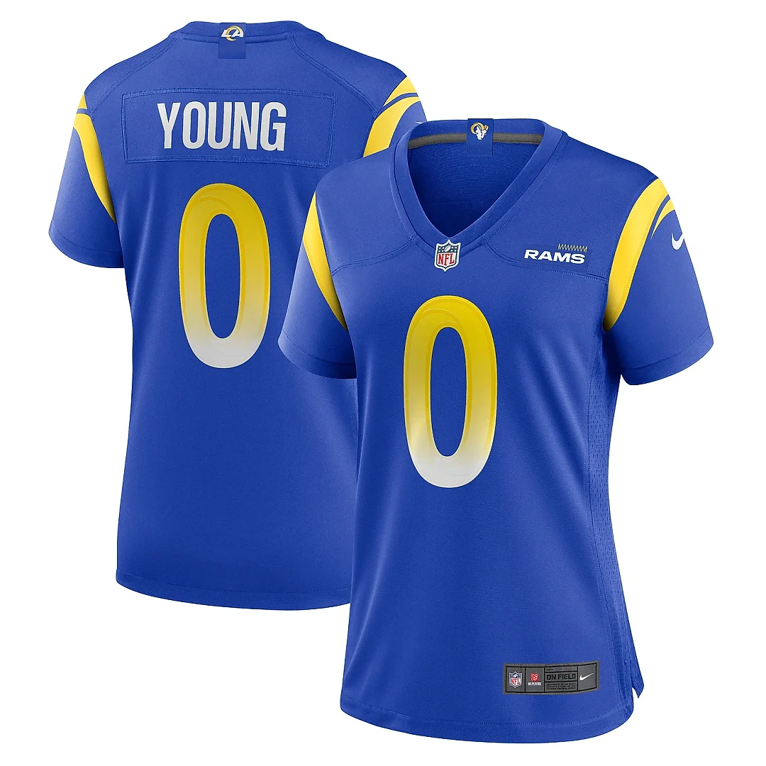 Zennovawear Women's Los Angeles Rams Byron Young Royal Home Game Jersey