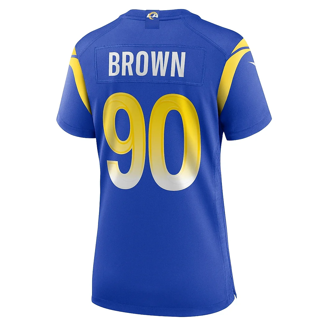 Zennovawear Women's Los Angeles Rams Earnest Brown IV Royal Team Game Jersey