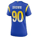 Zennovawear Women's Los Angeles Rams Earnest Brown IV Royal Team Game Jersey