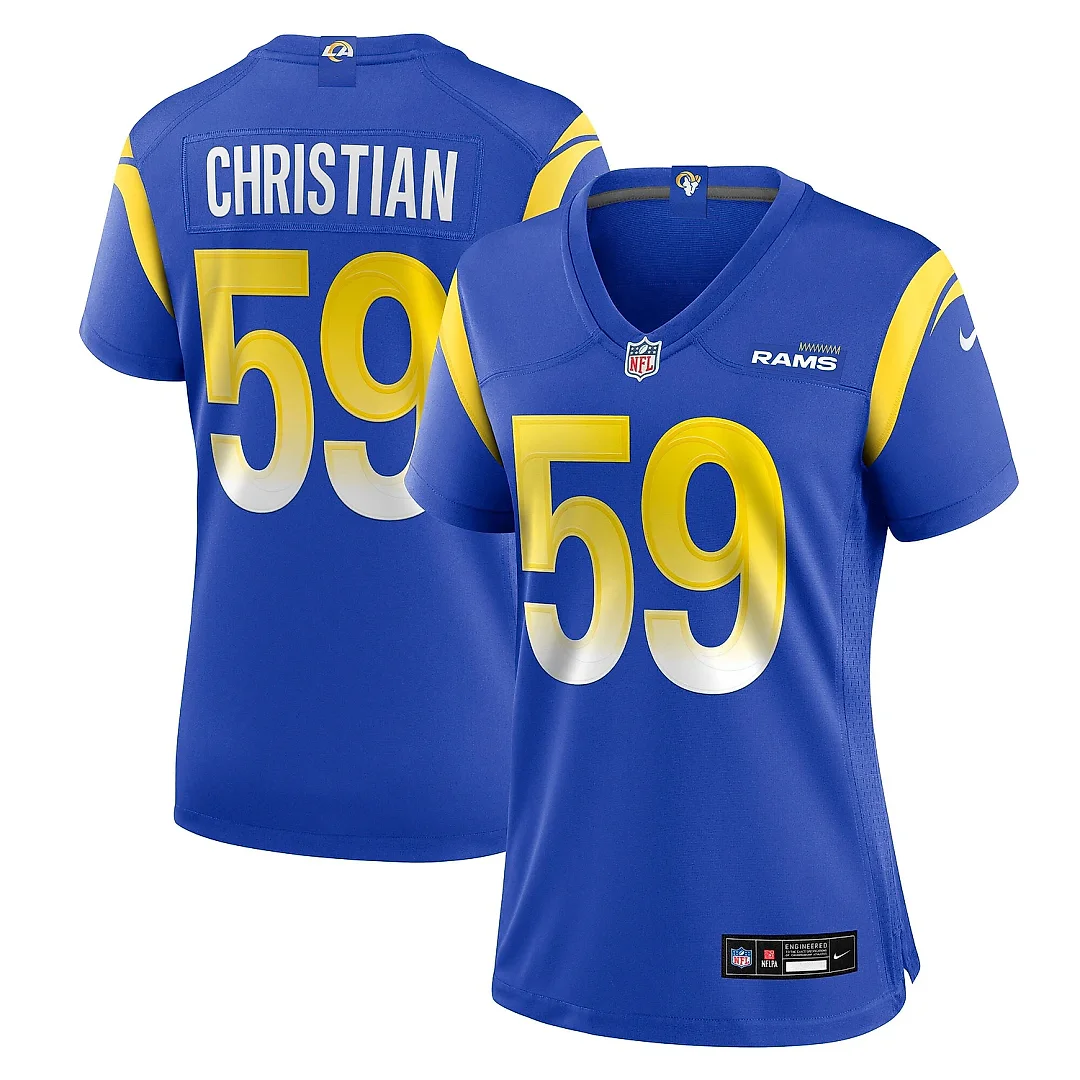 Zennovawear Women's Los Angeles Rams Geron Christian Royal Team Game Jersey