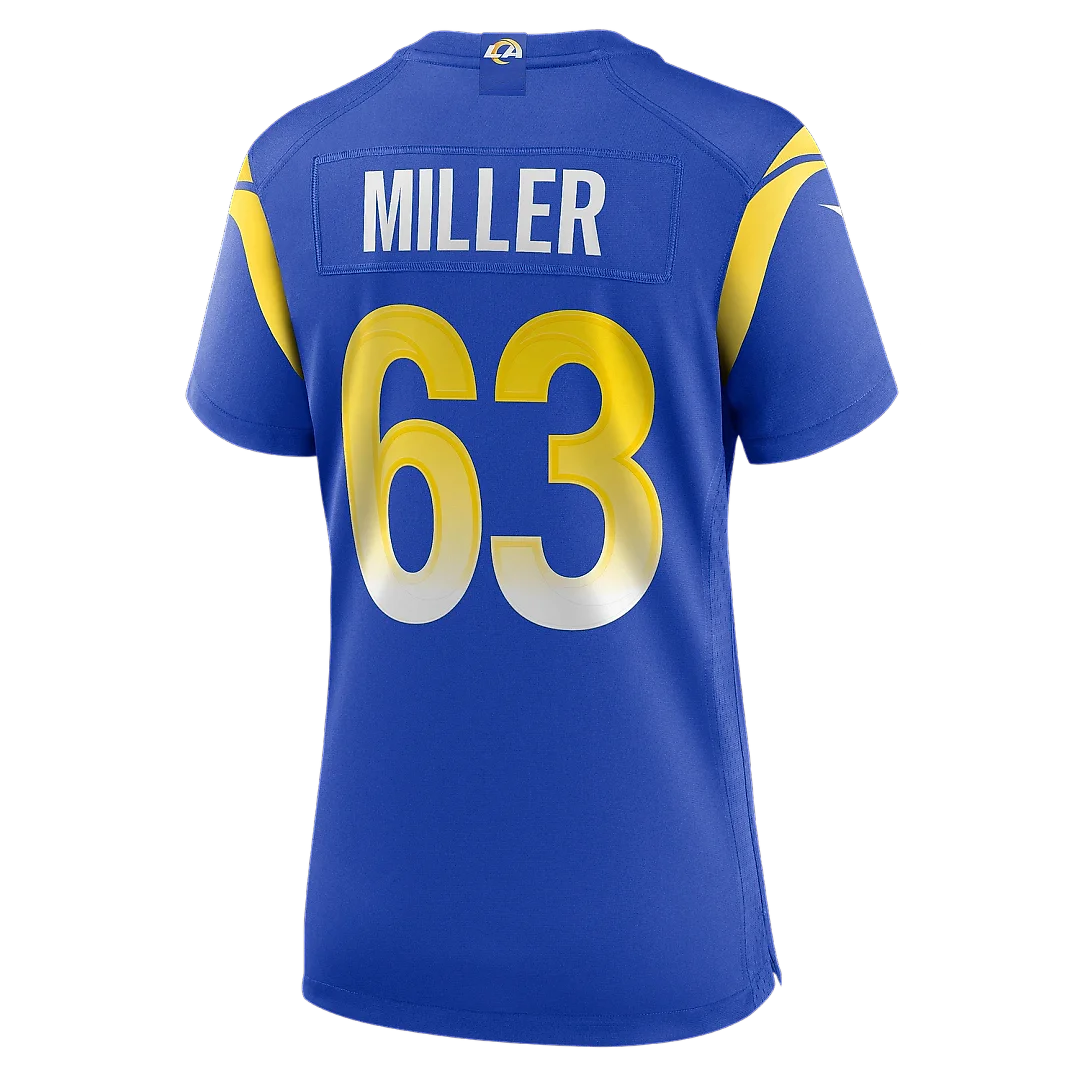 Zennovawear Women's Los Angeles Rams Grant Miller Royal Game Jersey