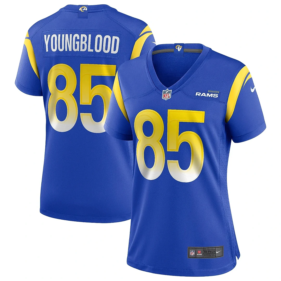 Zennovawear Women's Los Angeles Rams Jack Youngblood Royal Game Retired Player Jersey