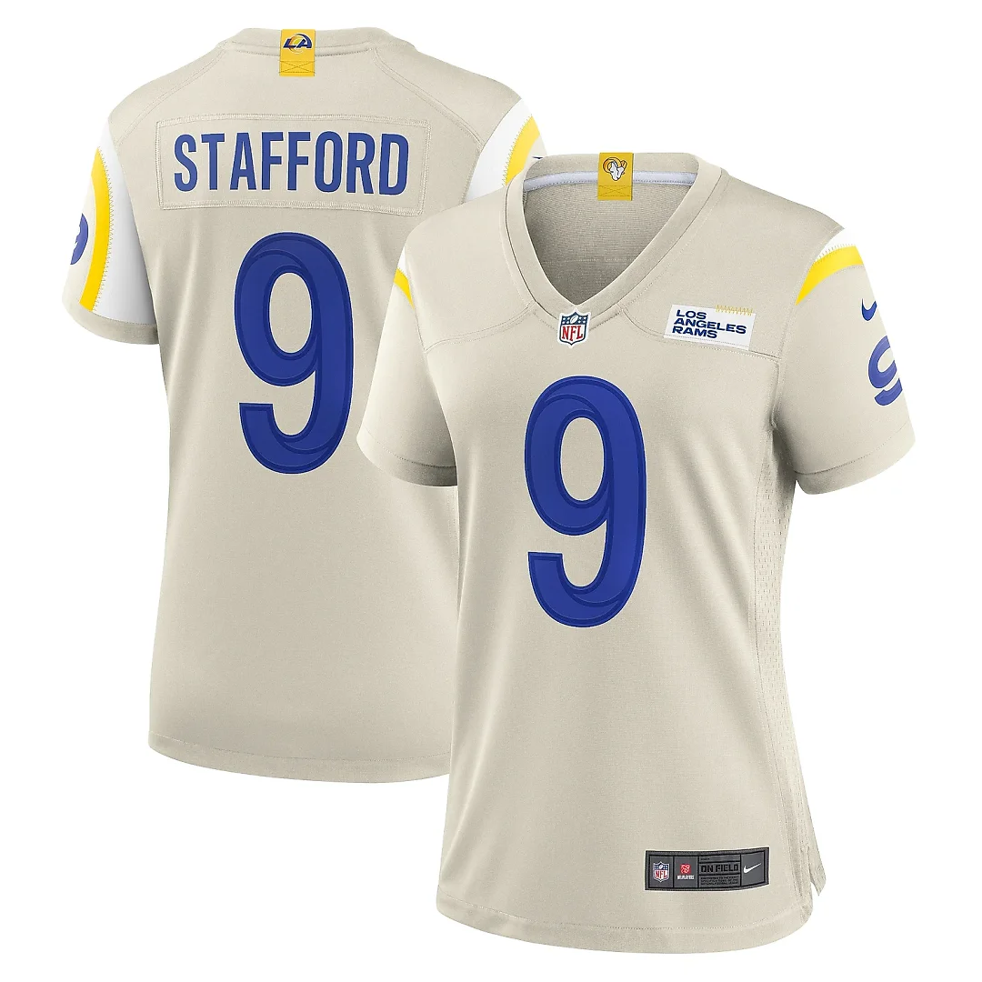 Zennovawear Women's Los Angeles Rams Matthew Stafford Bone Game Jersey