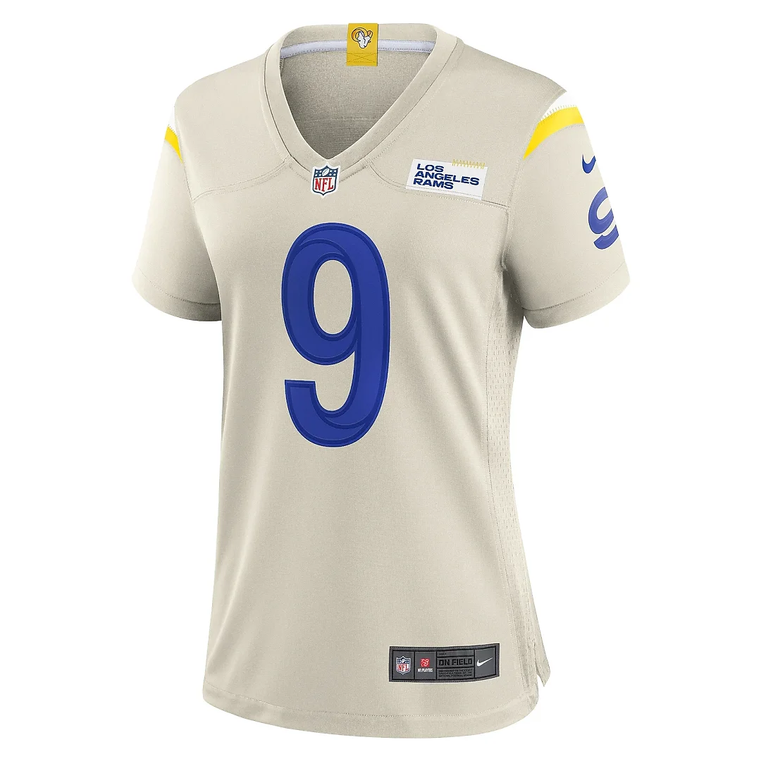 Zennovawear Women's Los Angeles Rams Matthew Stafford Bone Game Jersey