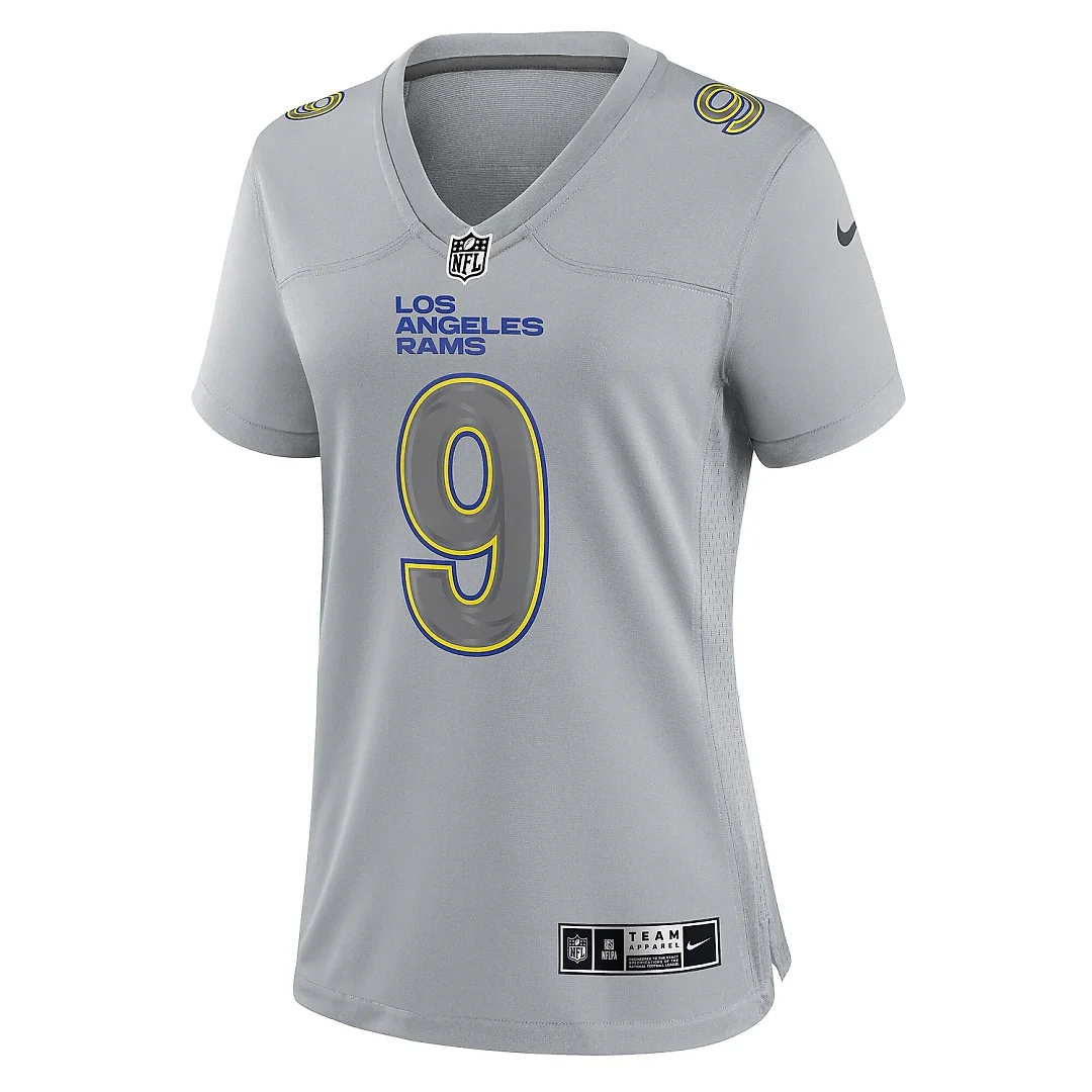 Zennovawear Women's Los Angeles Rams Matthew Stafford Gray Atmosphere Fashion Game Jersey