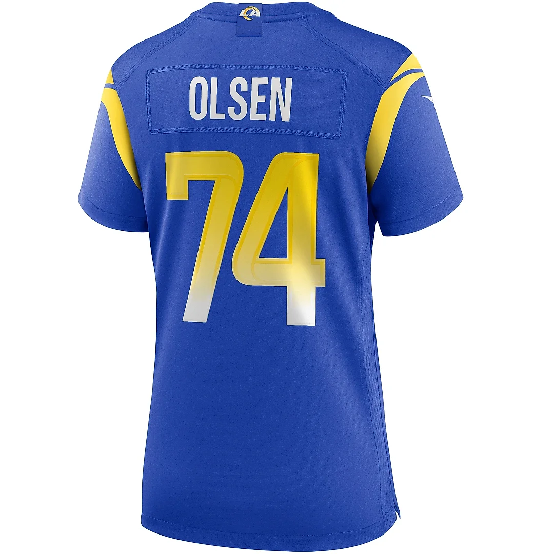 Zennovawear Women's Los Angeles Rams Merlin Olsen Royal Game Retired Player Jersey