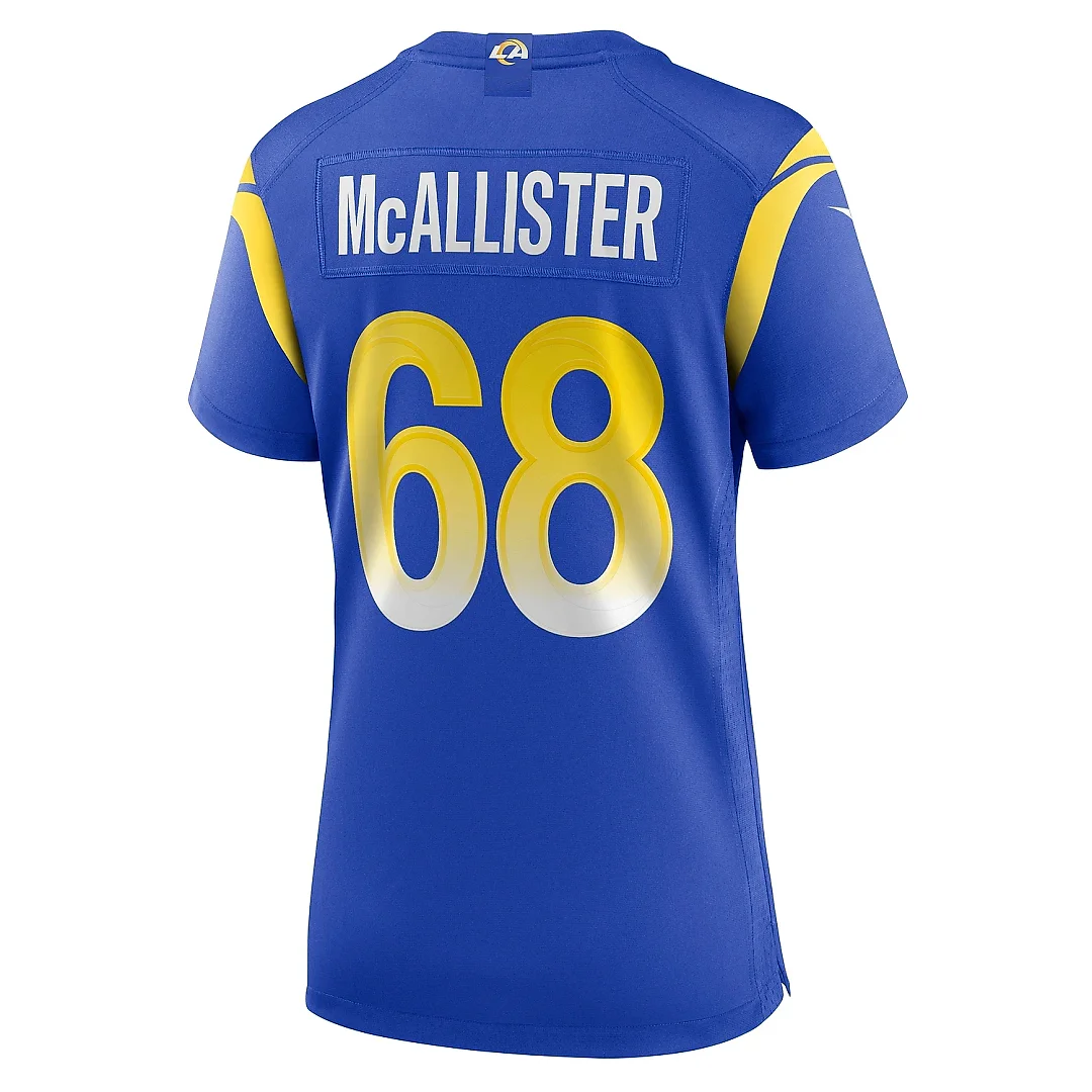 Zennovawear Women's Los Angeles Rams Mike McAllister Royal Home Game Jersey