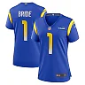 Zennovawear Women's Los Angeles Rams Number 1 Bride Royal Game Jersey