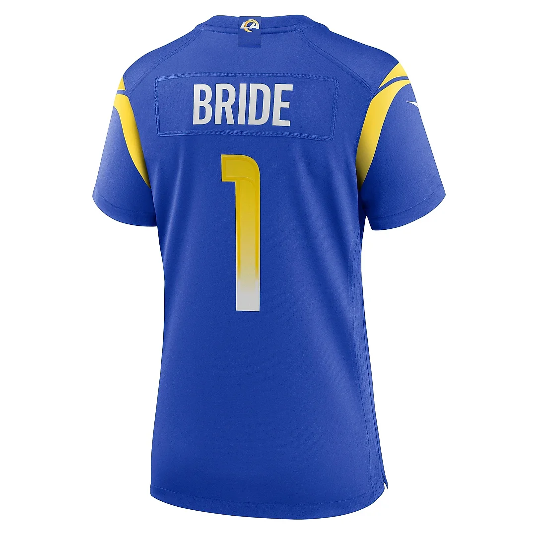 Zennovawear Women's Los Angeles Rams Number 1 Bride Royal Game Jersey