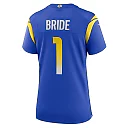 Zennovawear Women's Los Angeles Rams Number 1 Bride Royal Game Jersey
