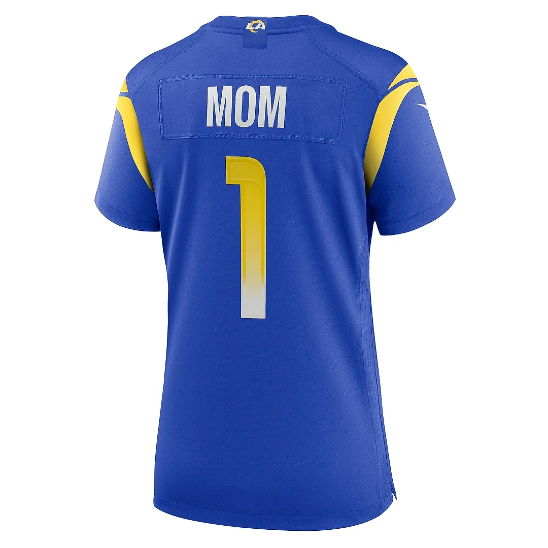 Zennovawear Women's Los Angeles Rams Number 1 Mom Royal Game Jersey