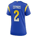 Zennovawear Women's Los Angeles Rams Quintez Cephus Royal Team Game Jersey