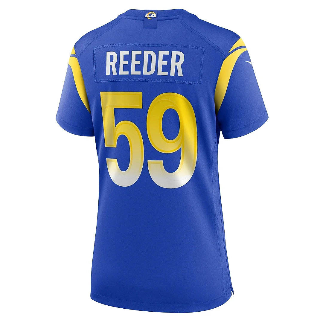 Zennovawear Women's Los Angeles Rams Troy Reeder Royal Team Game Jersey