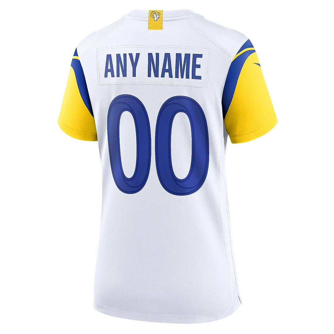 Zennovawear Women's Los Angeles Rams White Alternate Custom Jersey