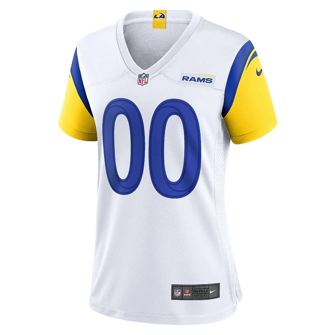 Zennovawear Women's Los Angeles Rams White Alternate Custom Jersey
