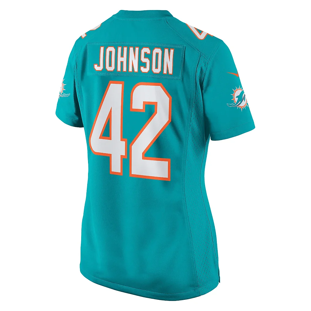 Zennovawear Women's Miami Dolphins Alexander Johnson Aqua Game Jersey