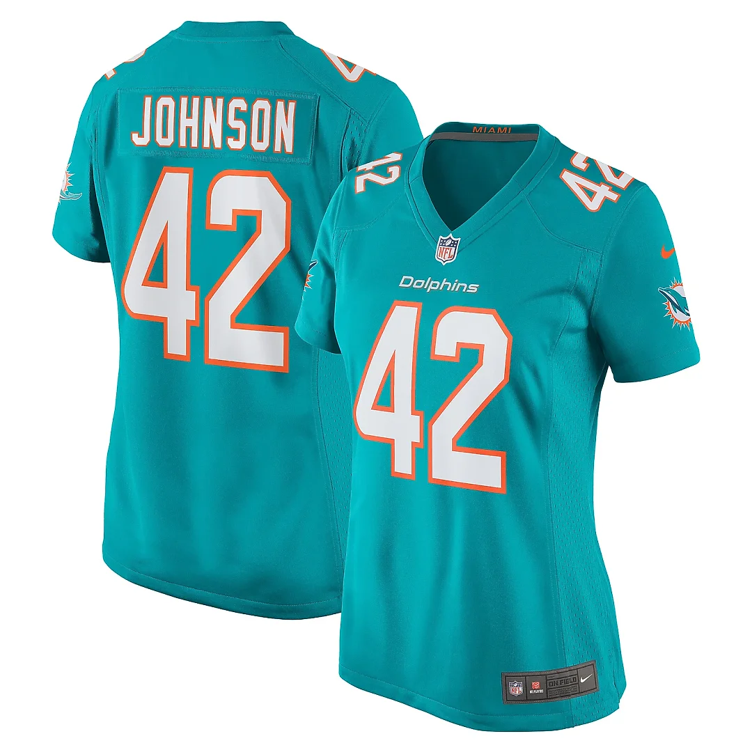 Zennovawear Women's Miami Dolphins Alexander Johnson Aqua Game Jersey
