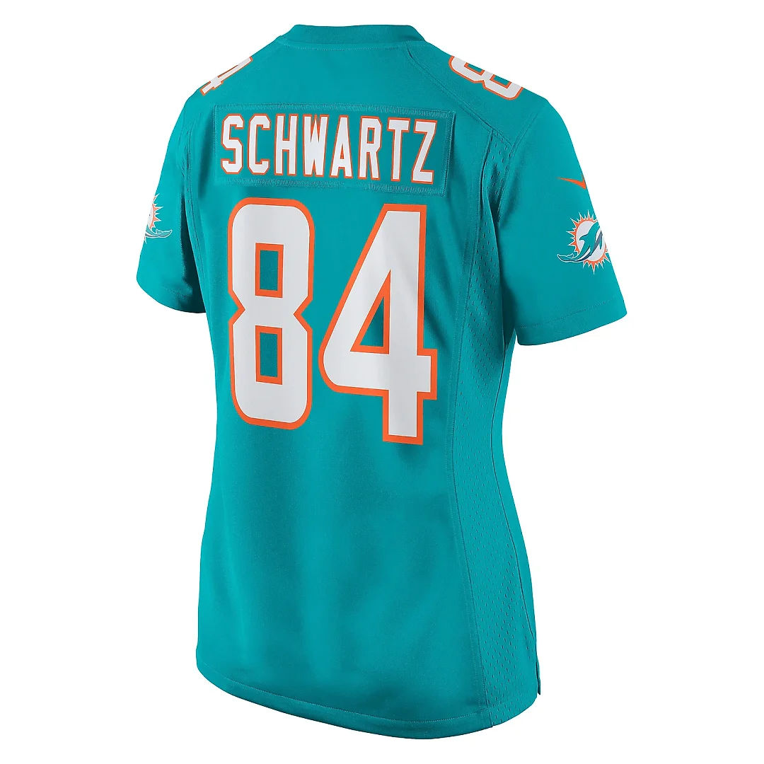 Zennovawear Women's Miami Dolphins Anthony Schwartz Aqua Team Game Jersey