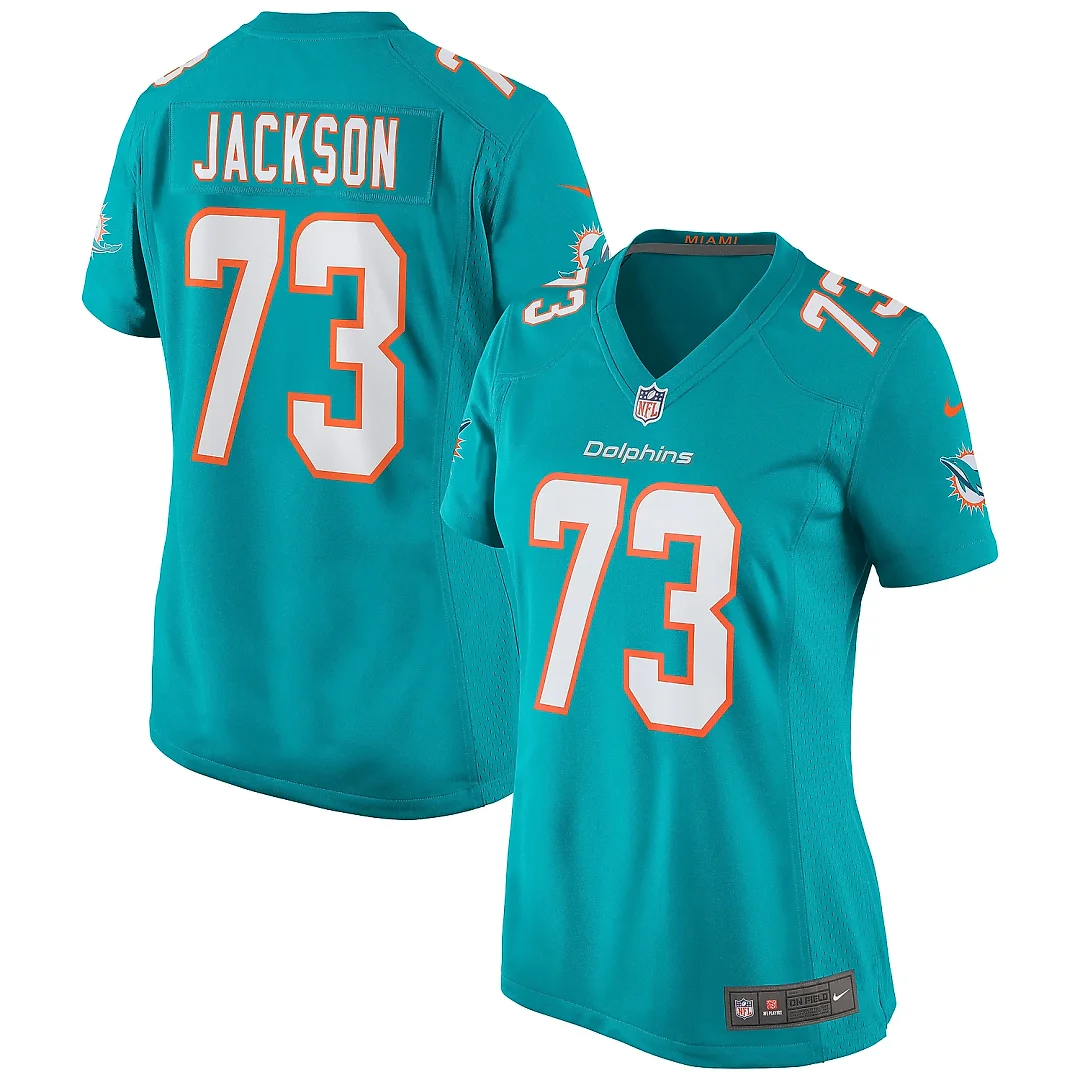 Zennovawear Women's Miami Dolphins Austin Jackson Aqua Game Jersey