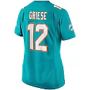 Zennovawear Women's Miami Dolphins Bob Griese Aqua Game Retired Player Jersey