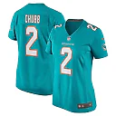 Zennovawear Women's Miami Dolphins Bradley Chubb Aqua Game Player Jersey