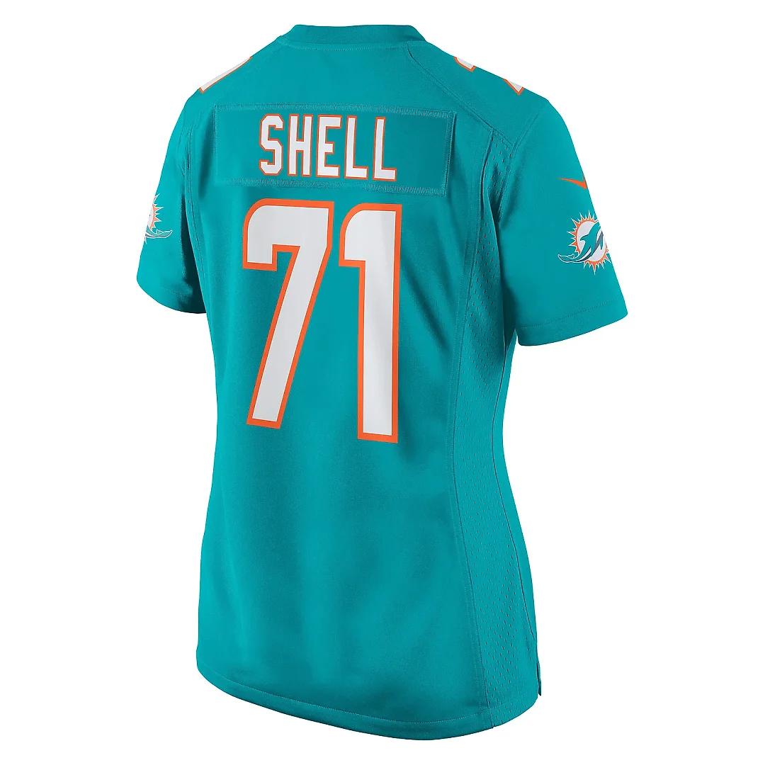 Zennovawear Women's Miami Dolphins Brandon Shell Aqua Home Game Player Jersey