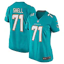 Zennovawear Women's Miami Dolphins Brandon Shell Aqua Home Game Player Jersey