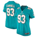 Zennovawear Women's Miami Dolphins Calais Campbell Aqua Game Jersey