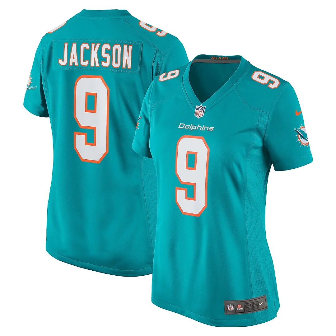 Zennovawear Women's Miami Dolphins Calvin Jackson Aqua Home Game Player Jersey