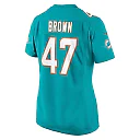 Zennovawear Women's Miami Dolphins Cam Brown Aqua Game Jersey