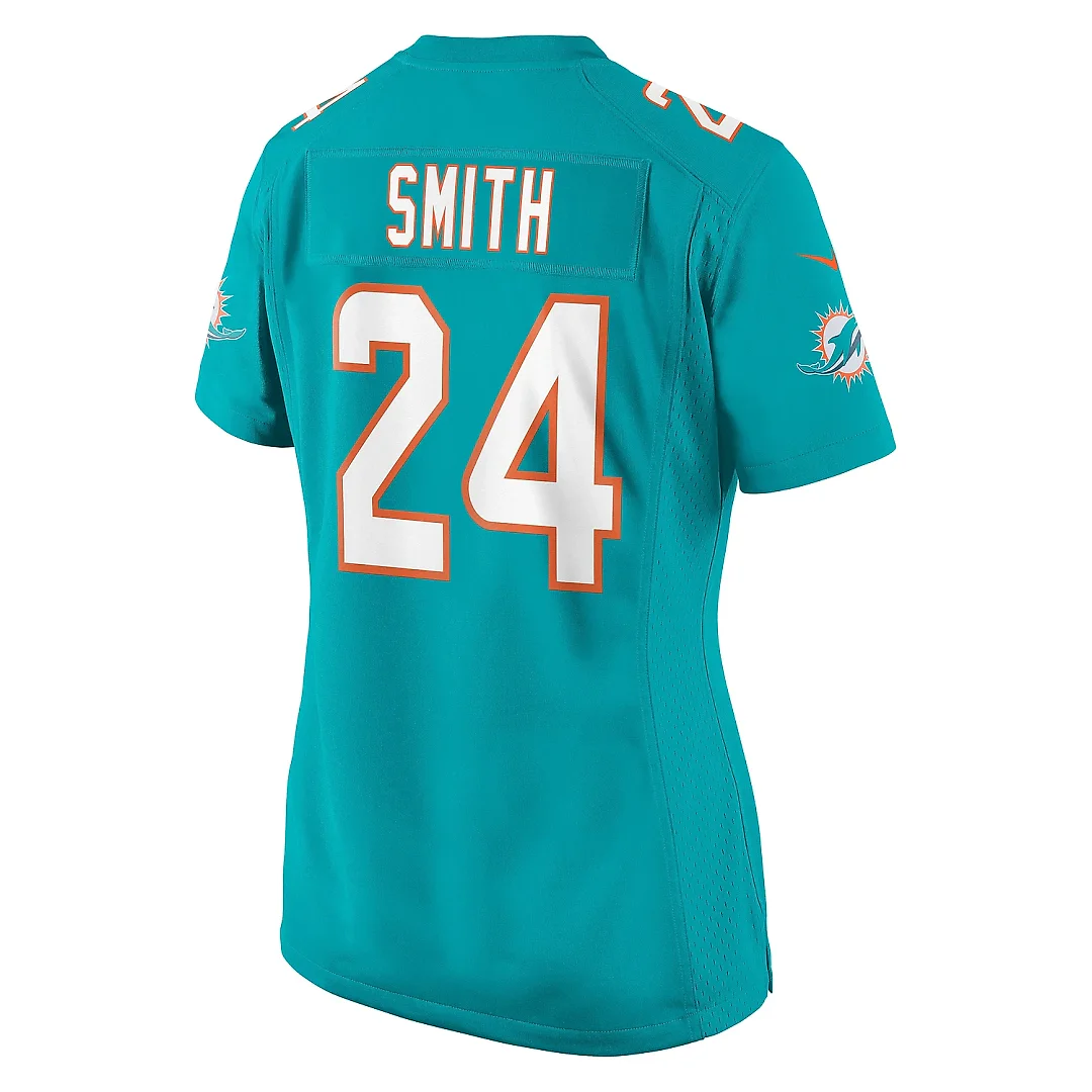 Zennovawear Women's Miami Dolphins Cam Smith Aqua Game Jersey