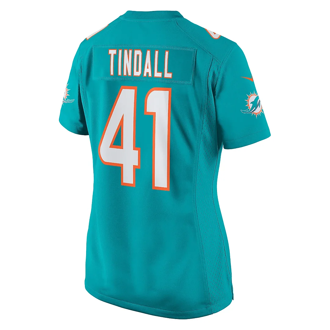 Zennovawear Women's Miami Dolphins Channing Tindall Aqua Game Player Jersey