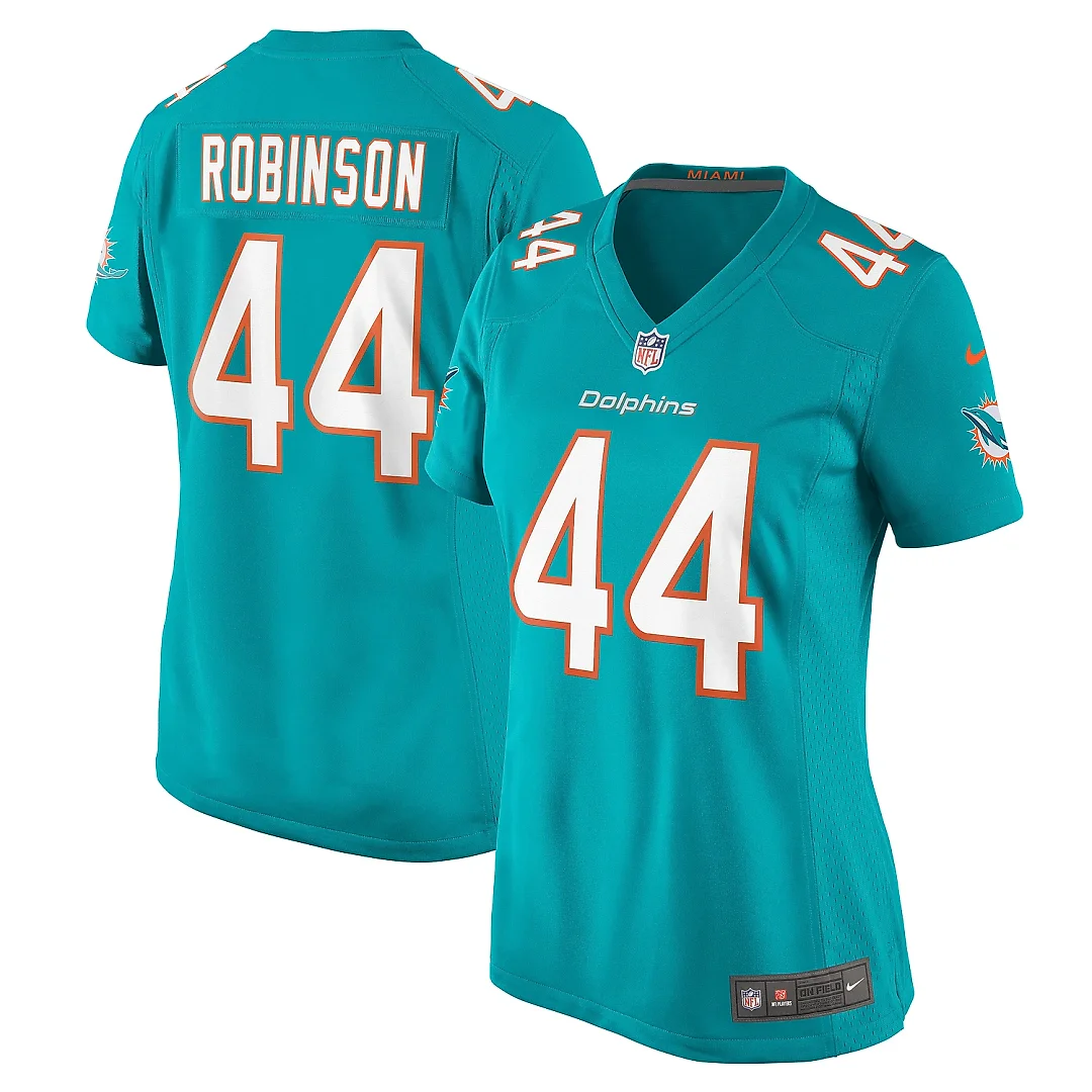 Zennovawear Women's Miami Dolphins Chop Robinson Aqua Game Jersey