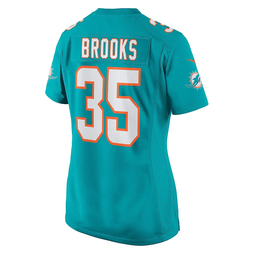 Zennovawear Women's Miami Dolphins Christopher Brooks Aqua Team Game Jersey