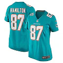 Zennovawear Women's Miami Dolphins DaeSean Hamilton Aqua Home Game Player Jersey