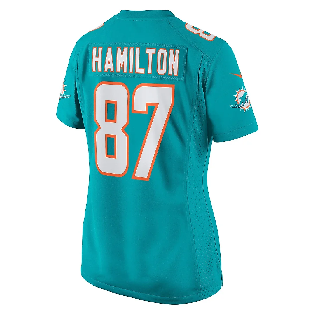 Zennovawear Women's Miami Dolphins DaeSean Hamilton Aqua Home Game Player Jersey