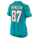 Zennovawear Women's Miami Dolphins DaeSean Hamilton Aqua Home Game Player Jersey