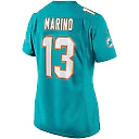 Zennovawear Women's Miami Dolphins Dan Marino Aqua Game Retired Player Jersey