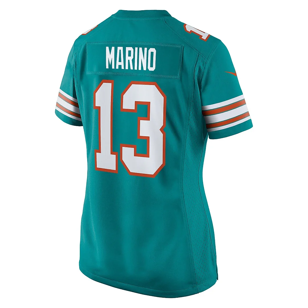 Zennovawear Women's Miami Dolphins Dan Marino Aqua Retired Player Jersey