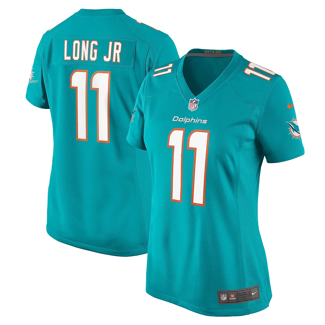 Zennovawear Women's Miami Dolphins David Long Jr. Aqua Game Jersey