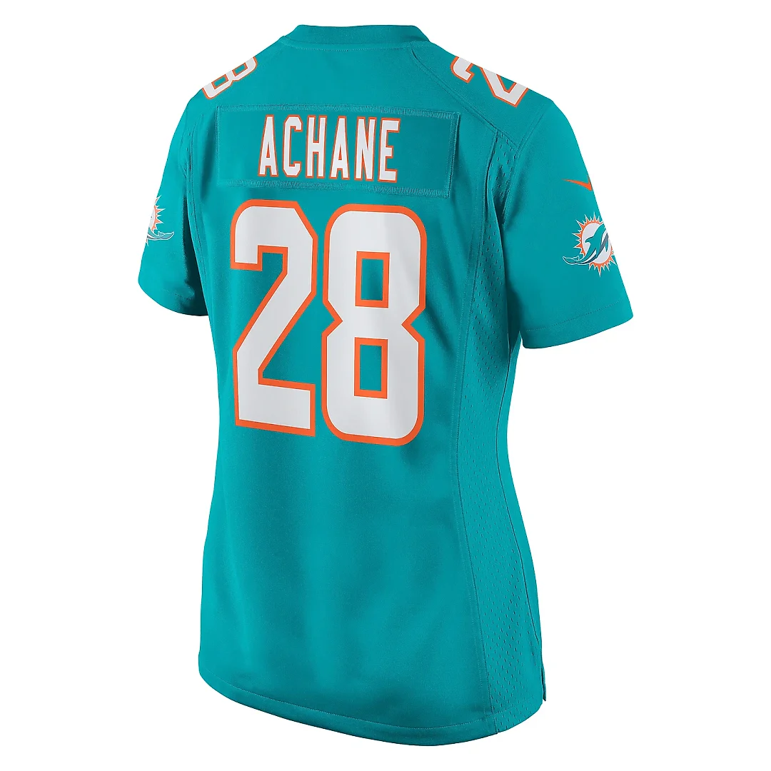 Zennovawear Women's Miami Dolphins Devon Achane Aqua Player Game Jersey
