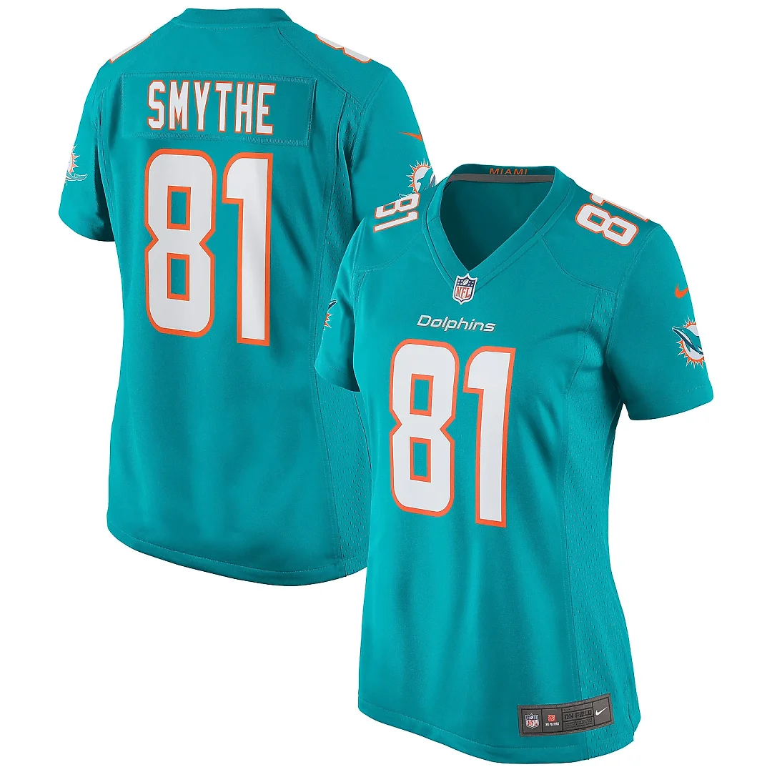 Zennovawear Women's Miami Dolphins Durham Smythe Aqua Game Jersey