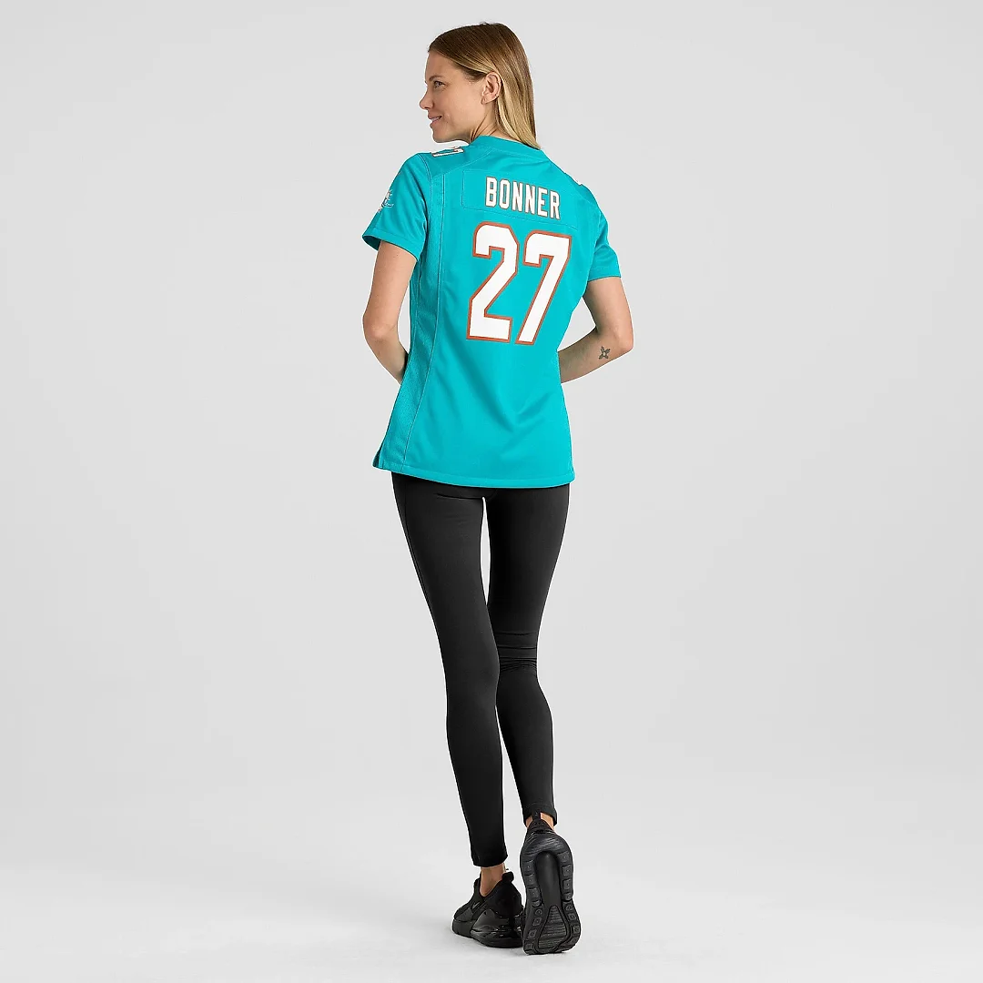 Zennovawear Women's Miami Dolphins Ethan Bonner Aqua Game Jersey