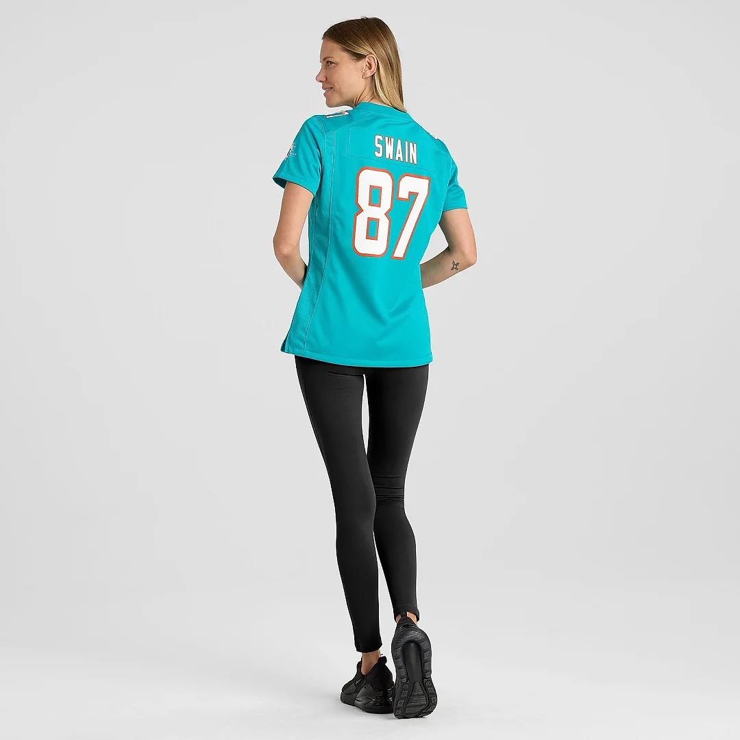 Zennovawear Women's Miami Dolphins Freddie Swain Aqua Game Jersey