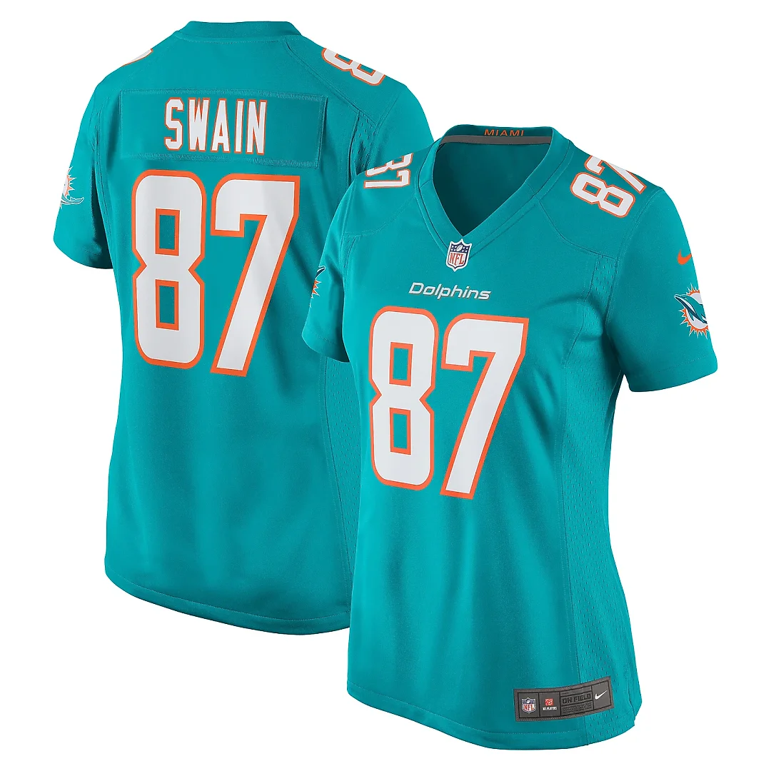 Zennovawear Women's Miami Dolphins Freddie Swain Aqua Game Jersey