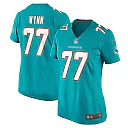 Zennovawear Women's Miami Dolphins Isaiah Wynn Aqua Game Jersey