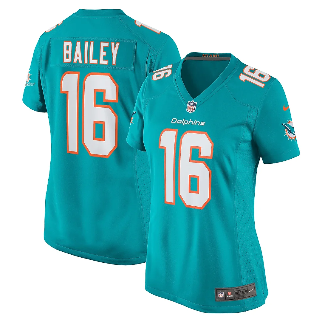 Zennovawear Women's Miami Dolphins Jake Bailey Aqua Game Player Jersey