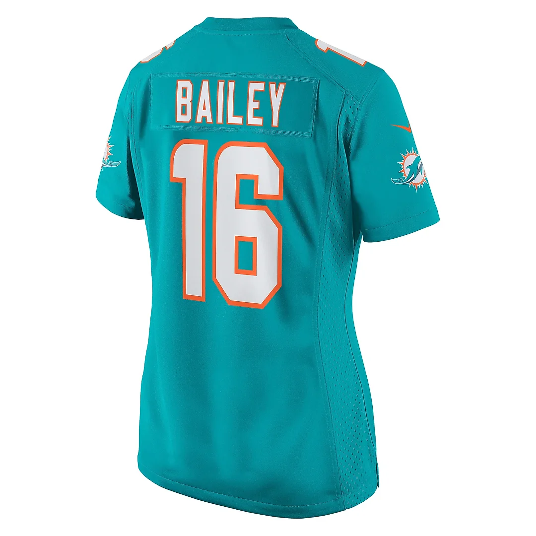 Zennovawear Women's Miami Dolphins Jake Bailey Aqua Game Player Jersey