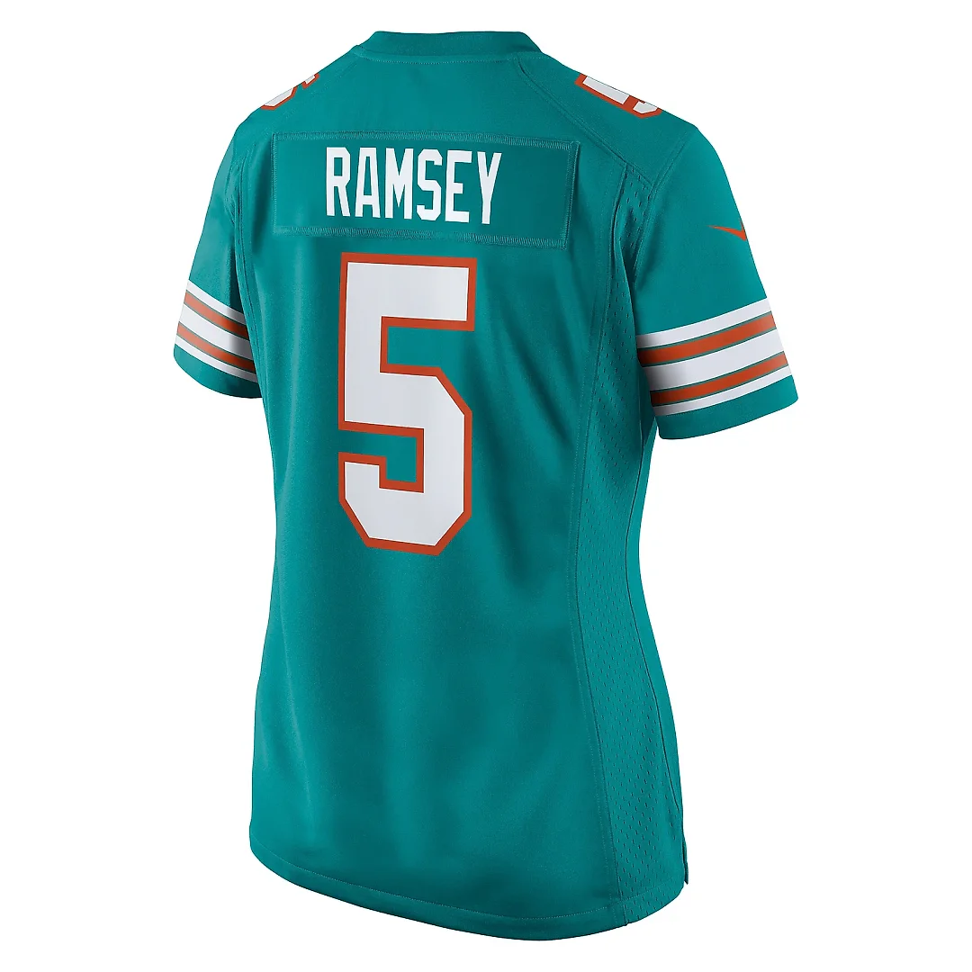 Zennovawear Women's Miami Dolphins Jalen Ramsey Aqua Alternate Game Jersey